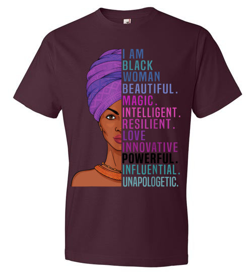 I am black Woman Beautiful Magic Intelligent Resilient Love Innovative Powerful